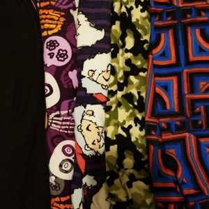 5 PAIRS GUC L/XL LULAROE KIDS LEGGINGS